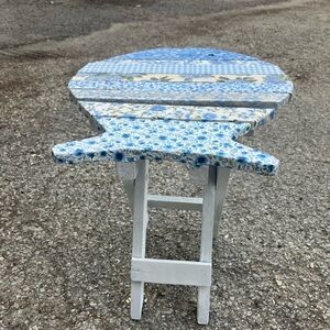 Accents | Adorable Handmade Hues Of Blue Fish Accent Table | Poshmark
